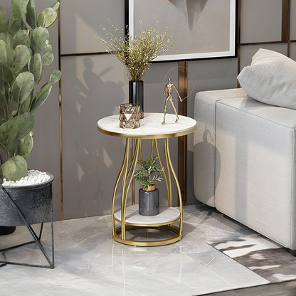 Amos Side Table, Gold Base