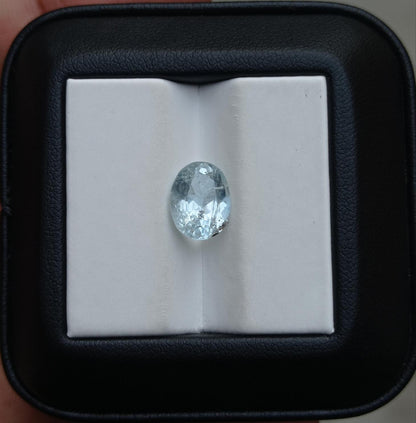 3ct Natural Aquamarine Gemstone - March Birthstone - 10x8x6mm