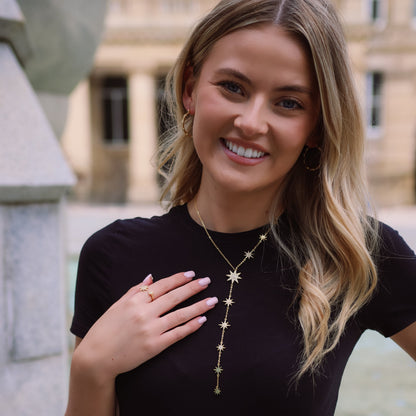 Astrid Double Star Ring | 14K Gold Plated