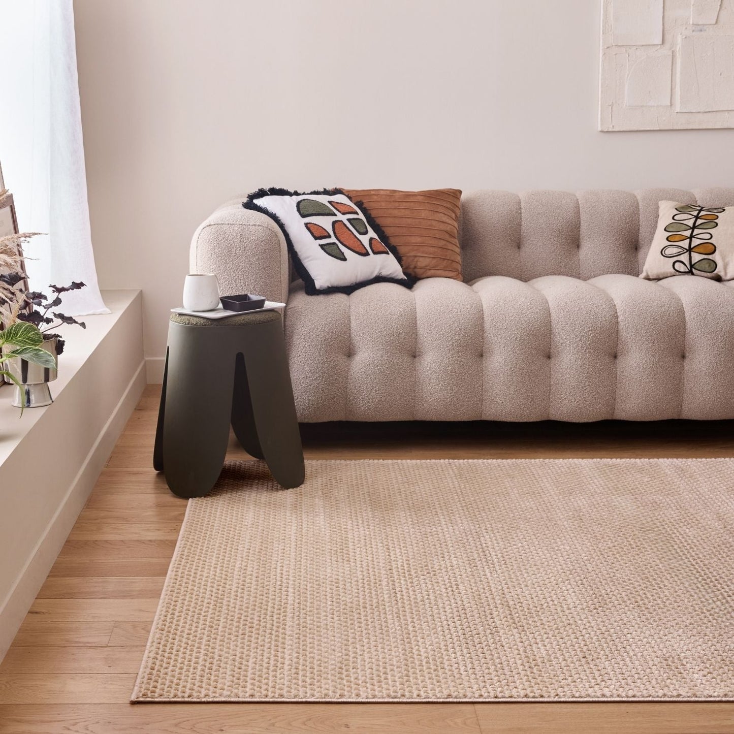 Aura Collection Rug Mosaic in Beige