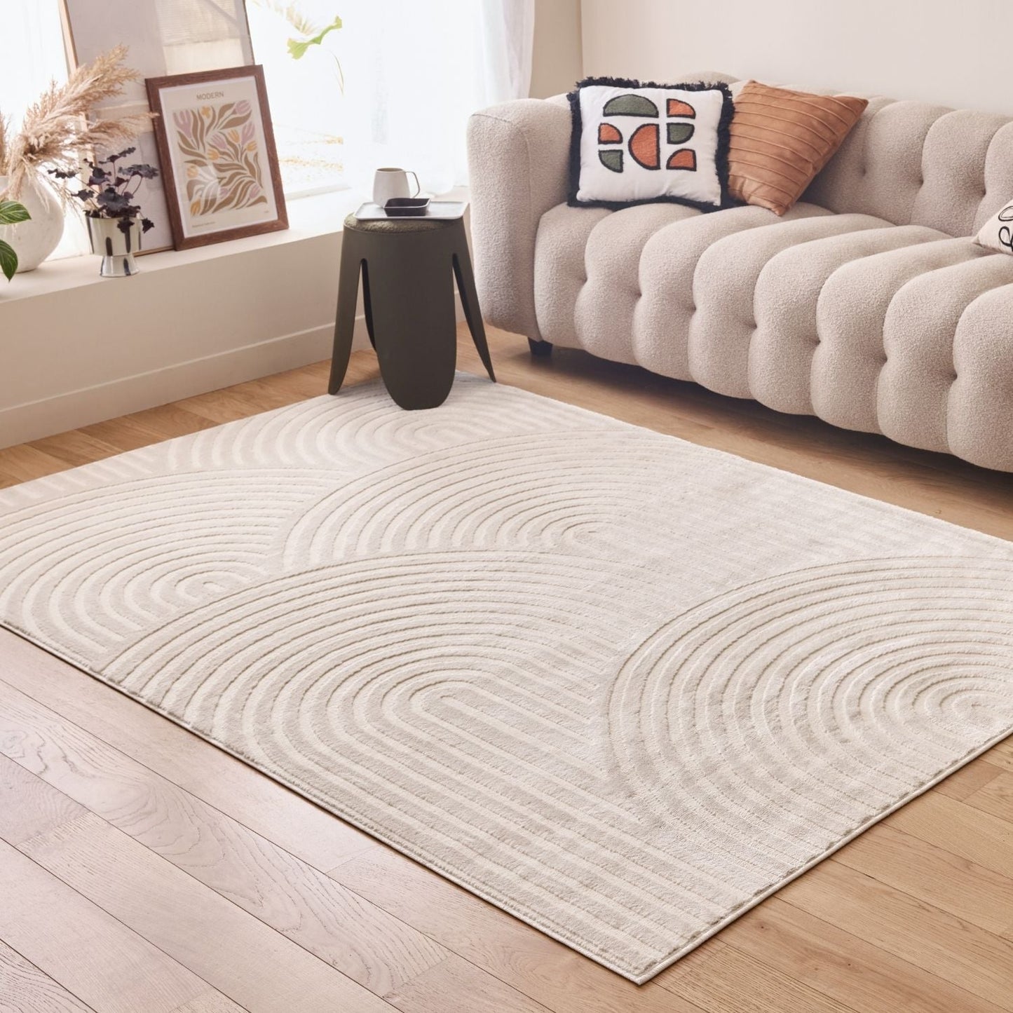Aura Collection Rug Ripple in Cream