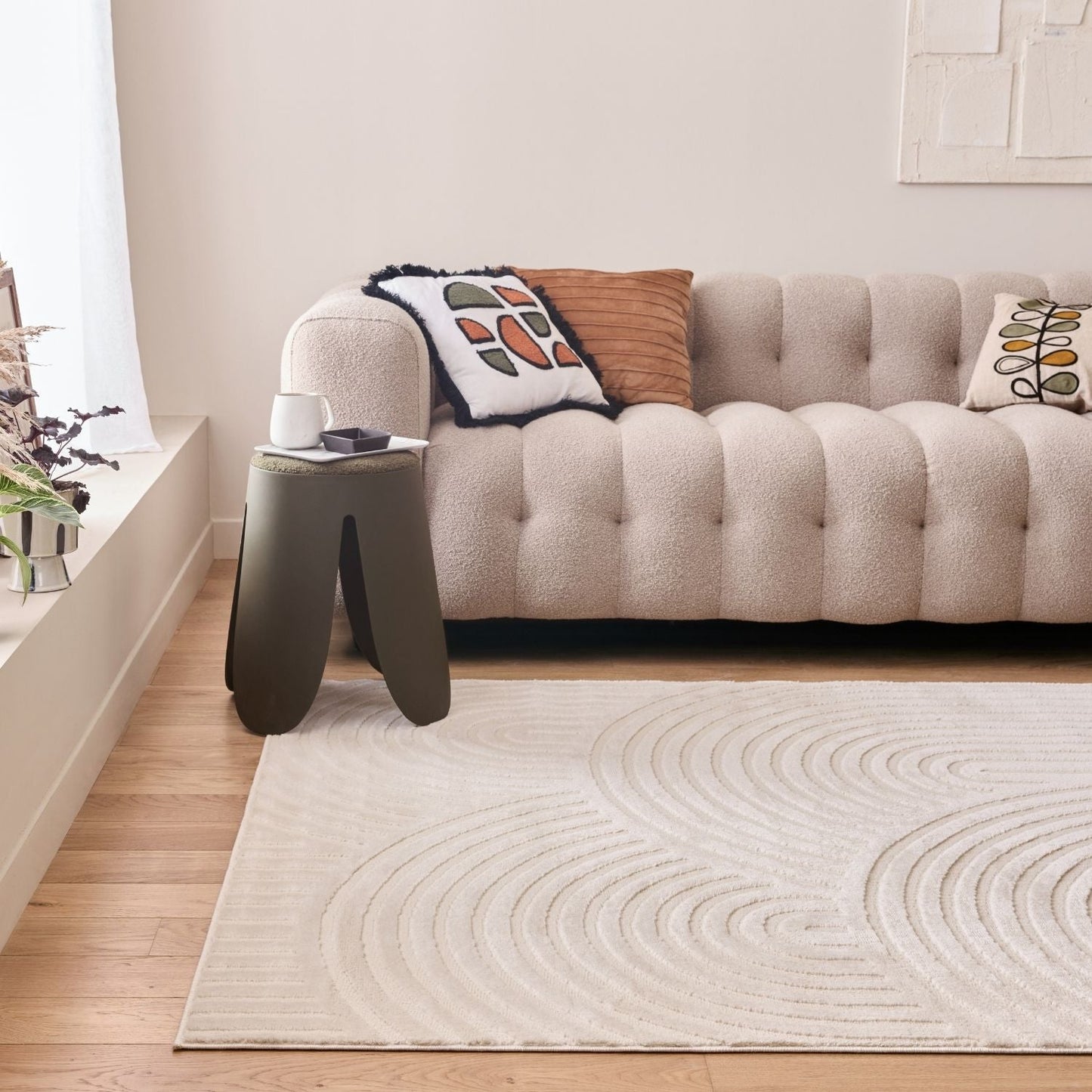 Aura Collection Rug Ripple in Cream
