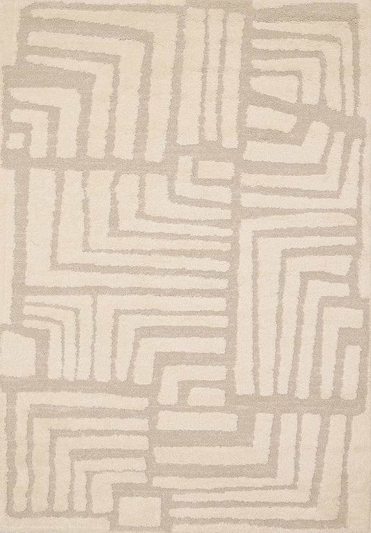 Ava Pave Wave Illusion Rug – Cream Abstract