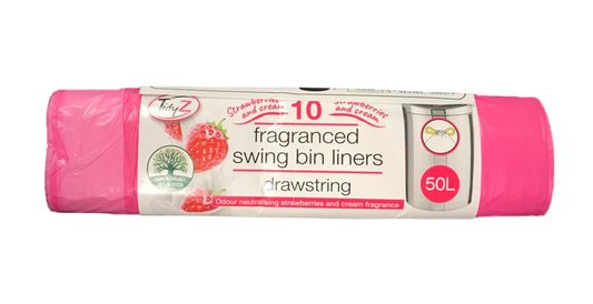 Strawberry Cream Drawstring Bin Liners Pack of 10