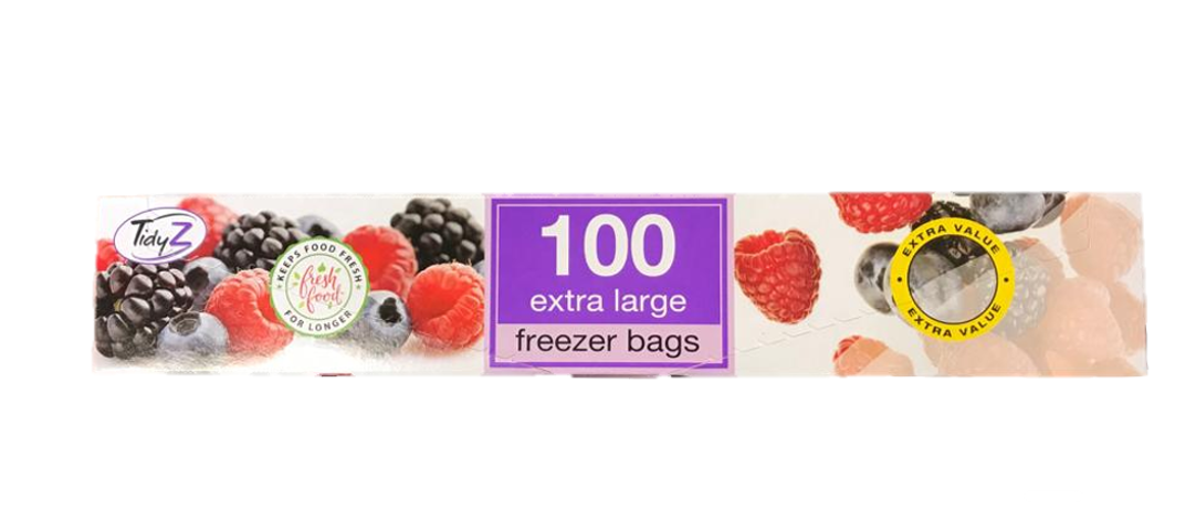 100Pack Bulk Extra Large Food Freezer Bags 28x28 cm