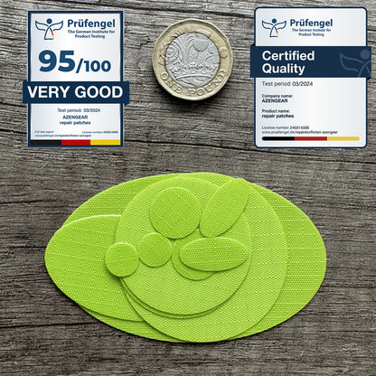 Repair Patches (30+ Colours) for Puffer Jackets, Tents, Upholstery - Stick On, Waterproof, Tear-Cold-Heat-Resistant
