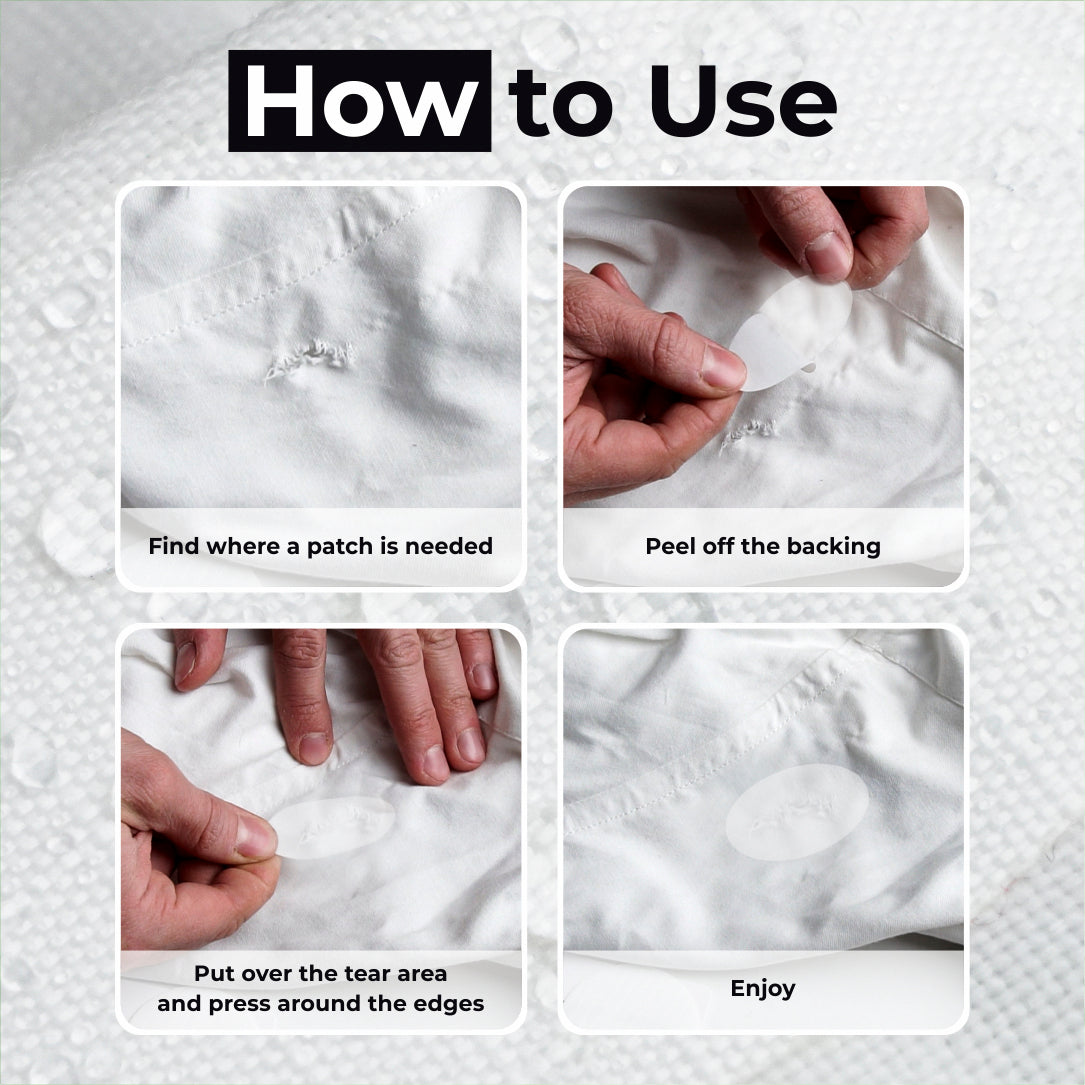 Repair Patches (30+ Colours) for Puffer Jackets, Tents, Upholstery - Stick On, Waterproof, Tear-Cold-Heat-Resistant