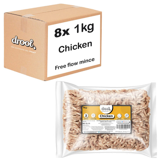 Drool Mince Freeflow Chicken 1kg - 8 pack box