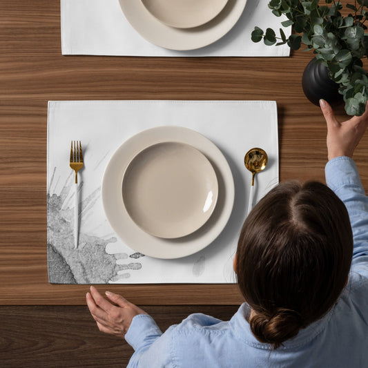Watercolour Grey Splash - Placemat Set