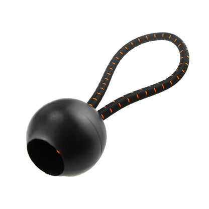 Black/Silver L-Grade Tarpaulin with 10 x 6" Bungee Balls (Black) and 10 x Screw Type Tarp Clips