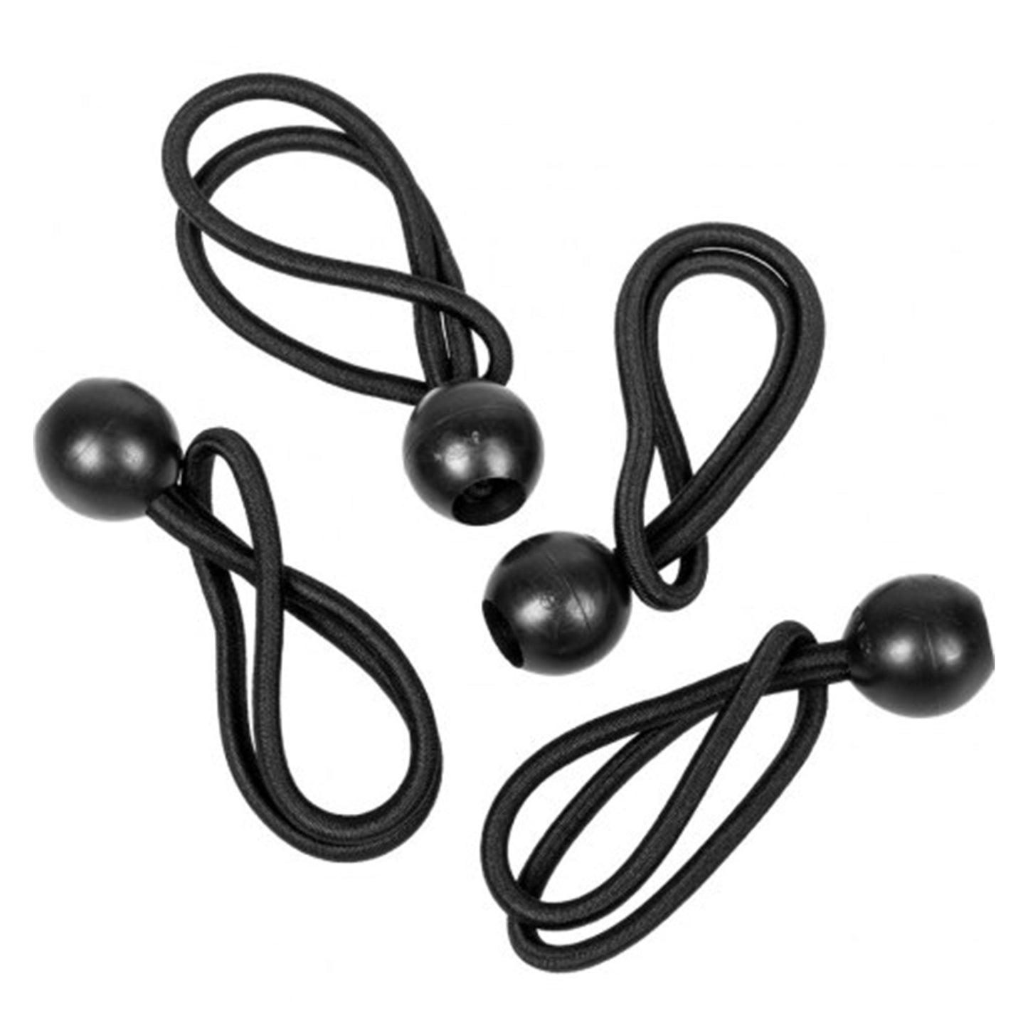 Black/Silver L-Grade Tarpaulin with 10 x 6" Bungee Balls (Black) and 10 x Screw Type Tarp Clips