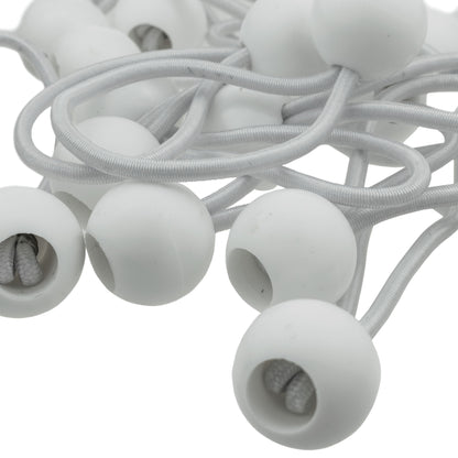 White M-Grade Tarpaulin with 20 x 4" Bungee Balls (White)