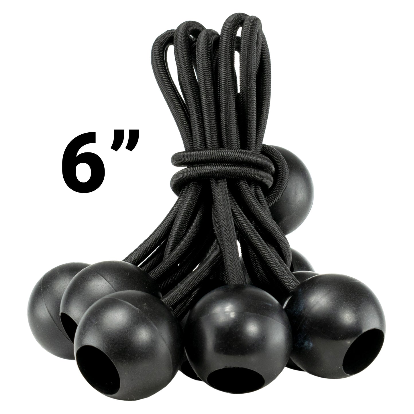 White M-Grade Tarpaulin with 10 x 6" Bungee Balls (Black)