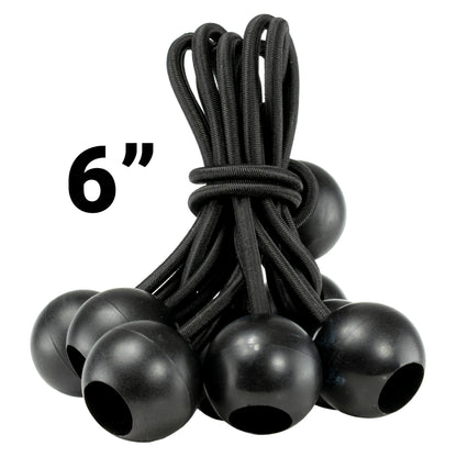 White M-Grade Tarpaulin with 10 x 6" Bungee Balls (Black)