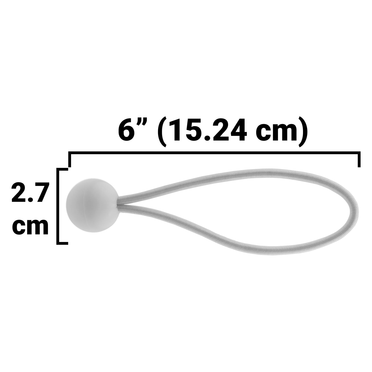 Grey L-Grade Tarpaulin with 20 x 6" Bungee Balls (White)