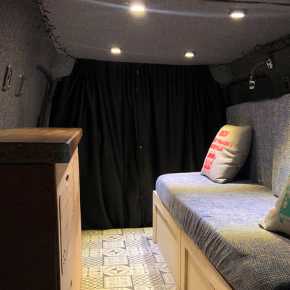 For VW T6,T6.1 Transporter Cab Divider Curtain Kit with Rail Premium Quality - Van-X