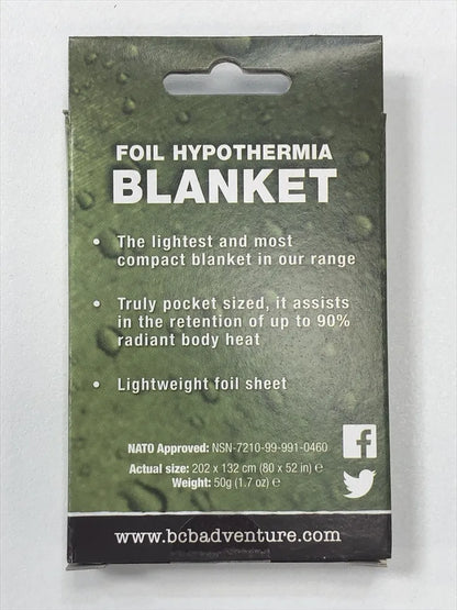 BCB Foil Hypothermia Space Blanket 84x54
