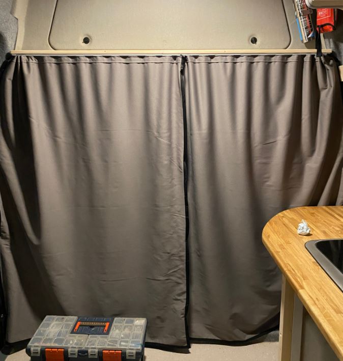 For VW T6,T6.1 Transporter Cab Divider Curtain Kit with Rail Premium Quality - Van-X