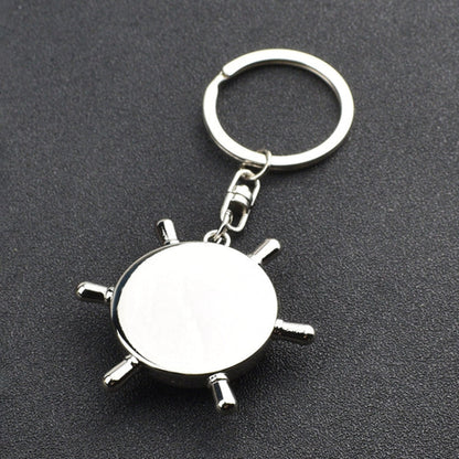 Creative Rudder Compass Style Keychain, Rudder Compass