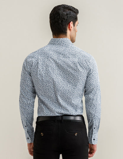 Easy Care Patterned Shirt - White