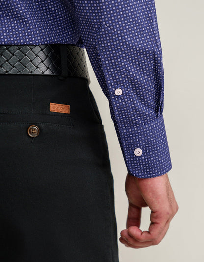 Easy Care Patterned Shirt – Egyptian Blue