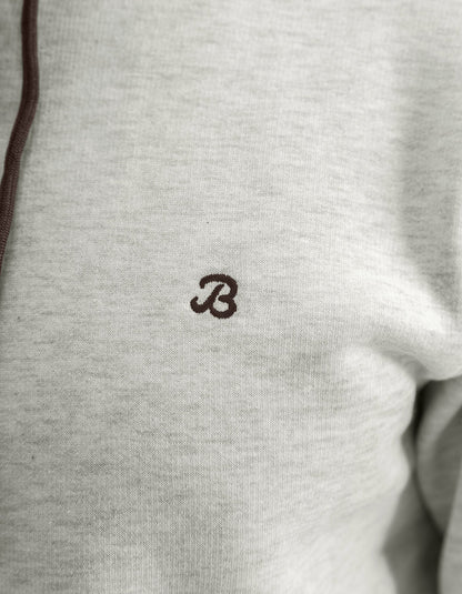 Oatmeal Plain Pullover Fleece Hoodie