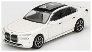 BMW I7 XDRIVE 60 Mineral White (LHD) (Blister Packaging) 1:64 Scale MINI GT Diecast Model