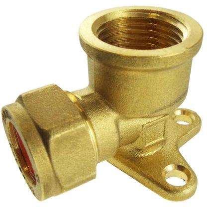 15mm Brass Wall Flange Kit with 15mm Barbed Polished Brass Tap Hose Pipe Fitting