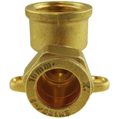 15mm Brass Wall Flange Kit with Lever Valve + Geka 13mm Barbed Set Claw Coupling