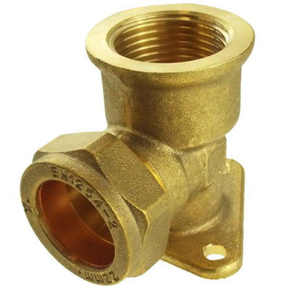 15mm Brass Wall Flange Kit with Grey Dial Tap + Two-Way Splitter Water Connector