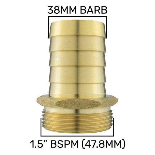 Brass Straight Joiner 38mm - 1.5" BSPM