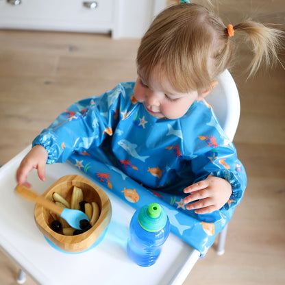 Wipeezee Coverall Bib - Turquoise Sea Creatures