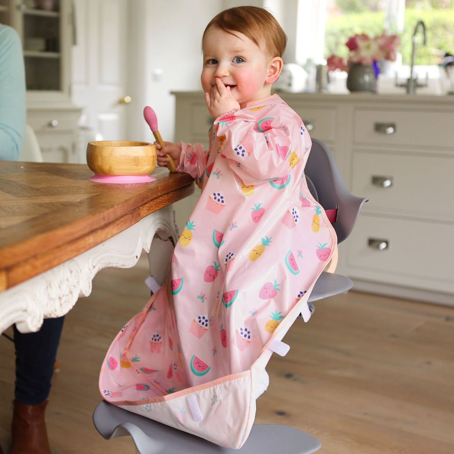 Wipeezee Coverall Bib - Pink Yummy Treats