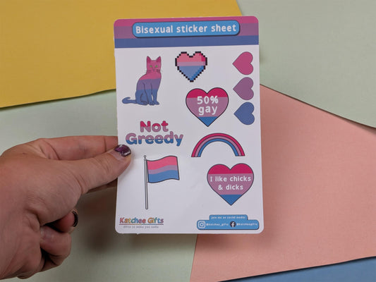 Bisexual Pride sticker sheet