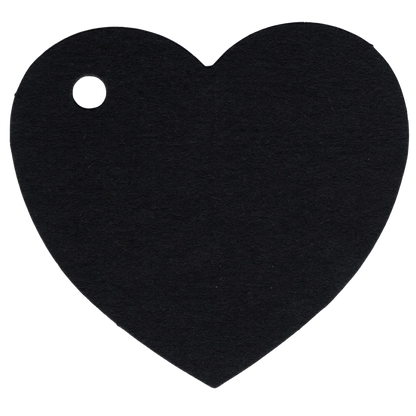 100 Heart Shaped Gift Tags with White Satin Ribbon -  21 Colours, Birthday Xmas