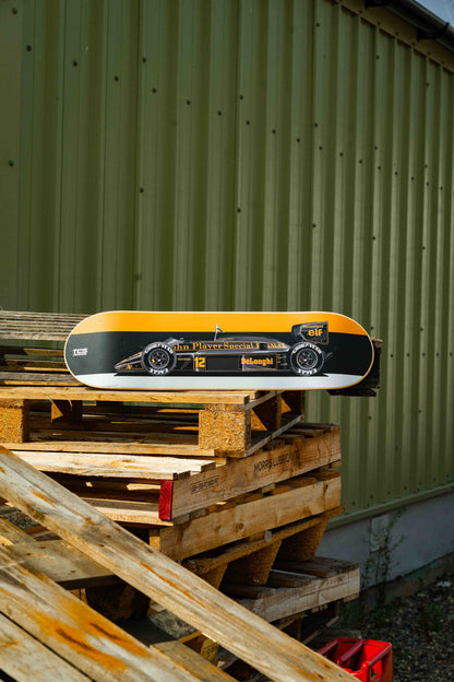 Ayrton Senna's John Player Special Formula 1 Car Skate Deck Wall Art