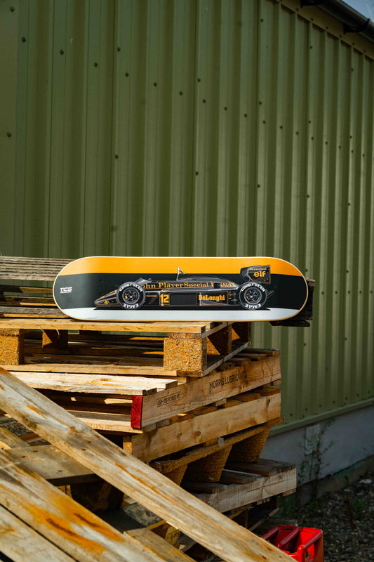 Ayrton Senna's John Player Special Formula 1 Car Skate Deck Wall Art