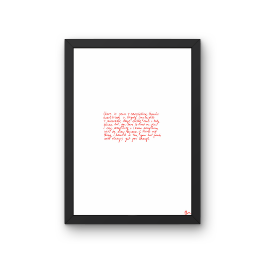 Best Friends Poem | Minimalist Red Relatable Art Print