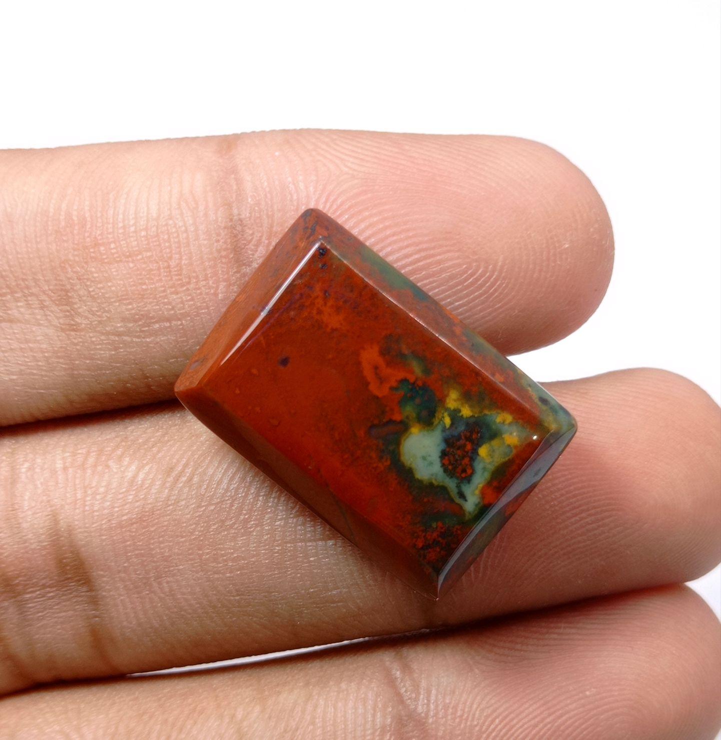 36.5ct Imperial Quality Blood Stone - Heliotrope - Hajr-ul-Dam-25x17mm