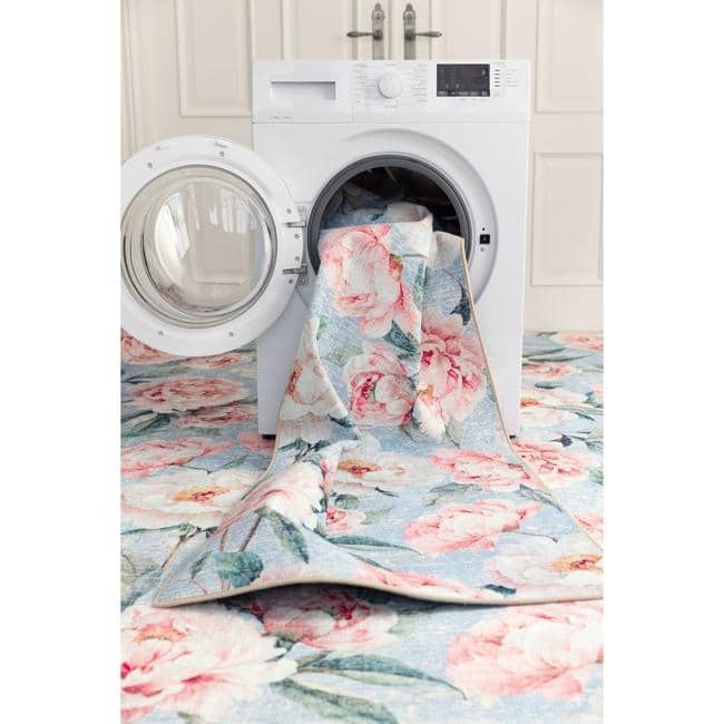 Eco-Washable Rug Flower Design