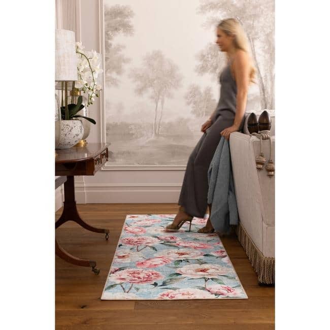 Eco-Washable Rug Flower Design
