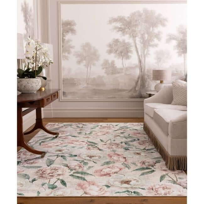 Eco-Washable Rug Flower Design