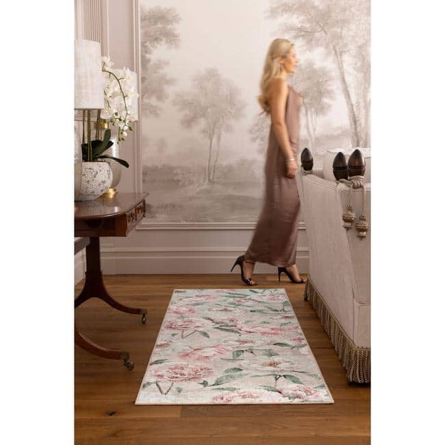 Eco-Washable Rug Flower Design