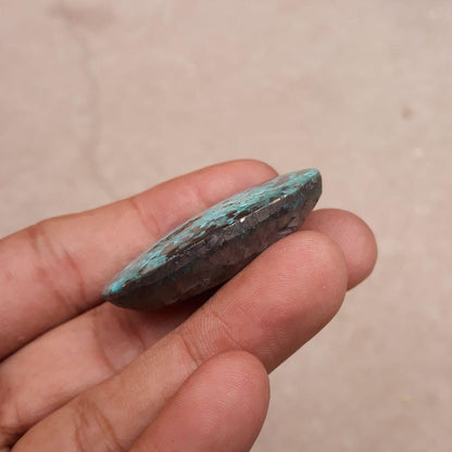 Natural Turquoise with Pyrite –Blue Matrix Turquoise -Shajri Feroza-101 Ct-43x25mm