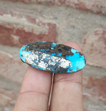 Natural Turquoise with Pyrite - Blue Matrix Turquoise - Shajri Feroza-41Ct