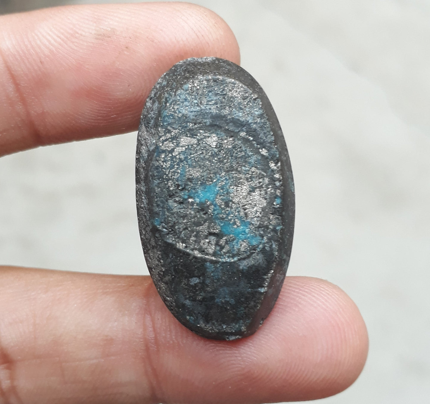 Natural Turquoise with Pyrite - Blue Matrix Turquoise - Shajri Feroza-71.5Ct