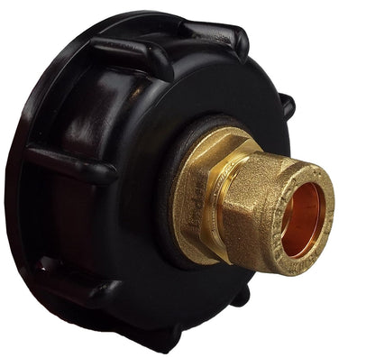 IBC 2” S60X6 Cap with Brass Compression Straight ½” BSP – 15mm