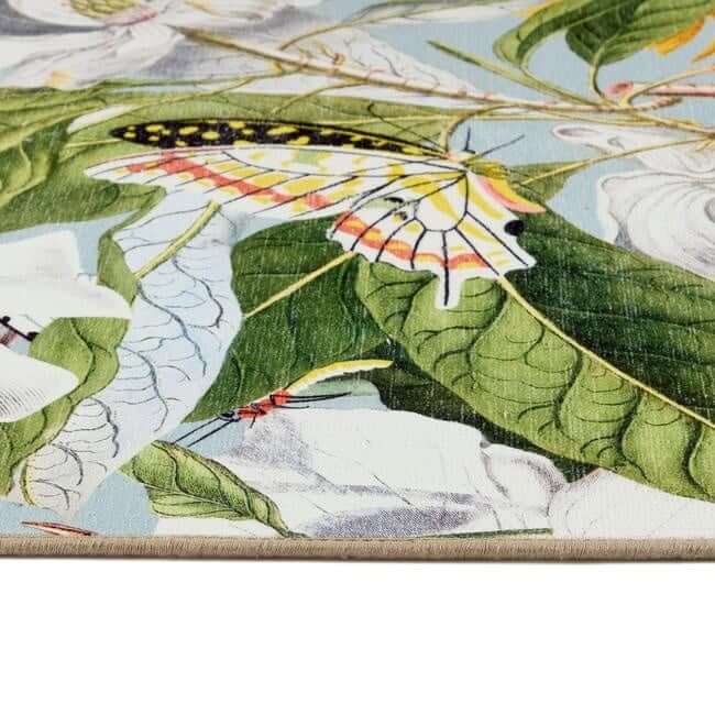 Eco-Washable Multicolour Rug Floral Design