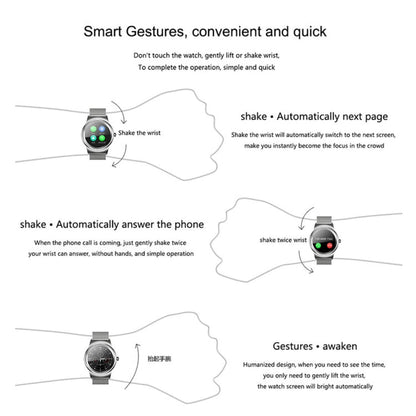 SMA-Round 1.28 inch Color Touch Screen Bluetooth Smart Watch, Waterproof, Support Voice Control / Heart Rate Monitor / Sleep Monitor / Bluetooth Camera, Compatible with Android and iOS System, SMA-Round/Orange Leather Strap, SMA-Round/Silver Leather St...