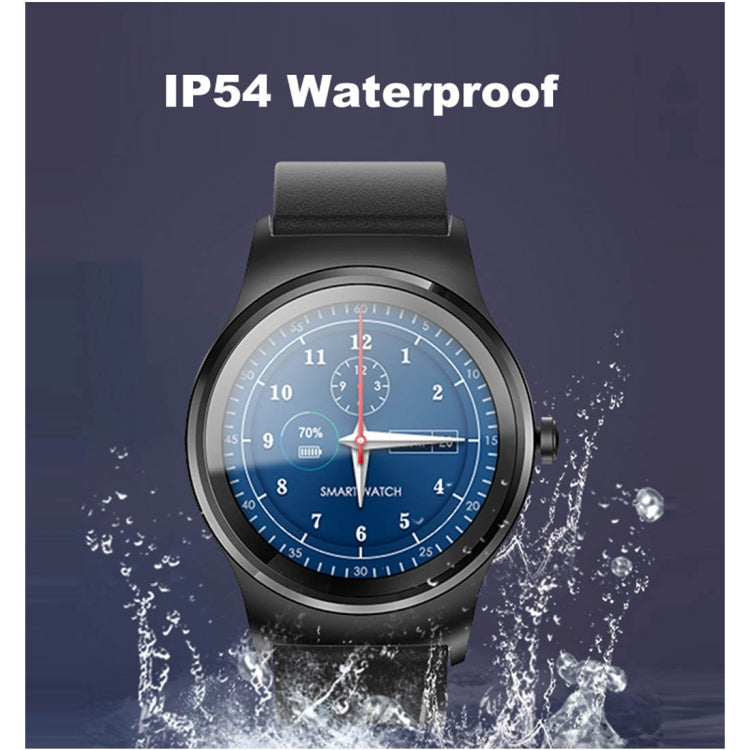 SMA-Round 1.28 inch Color Touch Screen Bluetooth Smart Watch, Waterproof, Support Voice Control / Heart Rate Monitor / Sleep Monitor / Bluetooth Camera, Compatible with Android and iOS System, SMA-Round/Orange Leather Strap, SMA-Round/Silver Leather St...